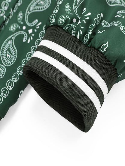 Paisley Print Baseball Jacket