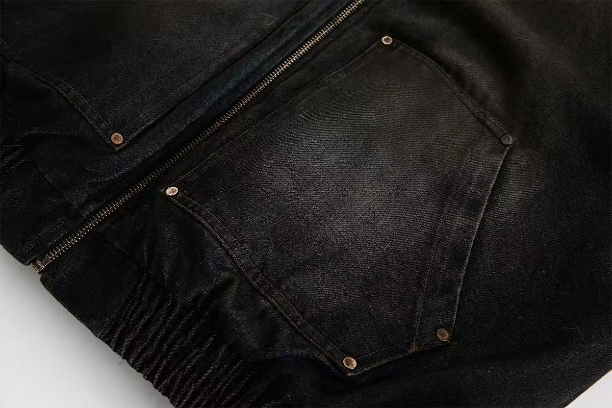 Vintage Washed Sherpa-Lined Denim Jacket