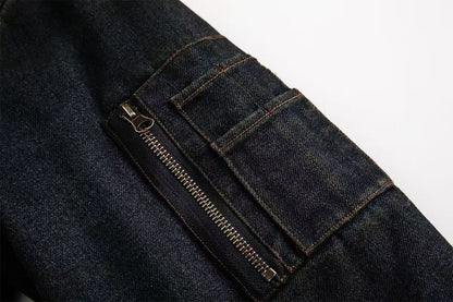 Vintage Washed Sherpa-Lined Denim Jacket