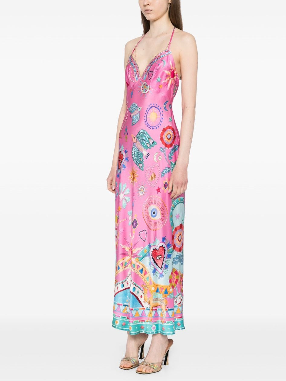 Chain Detail Slip Midi Dress