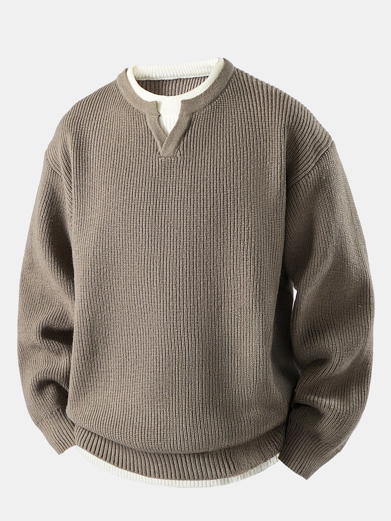 2 In 1 Notched Collar Sweater