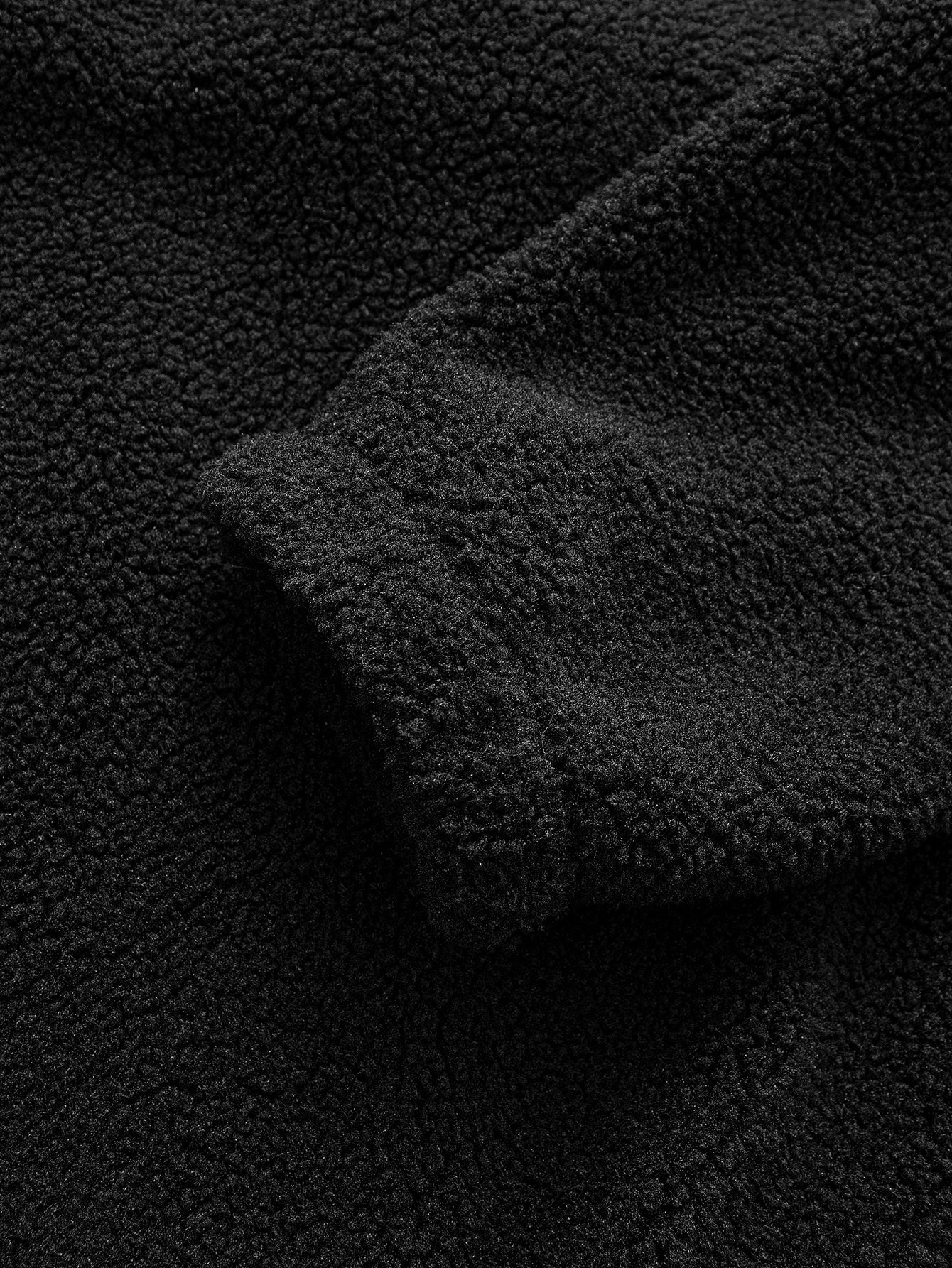 Relax Fit Quarter Zip Ethnic Geometric Patchwork Teddy Sweatshirt