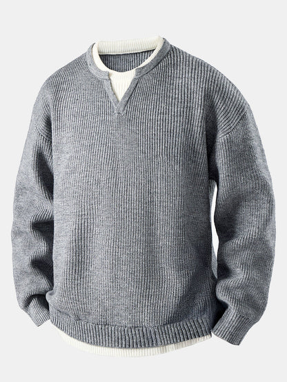 2 In 1 Notched Collar Sweater