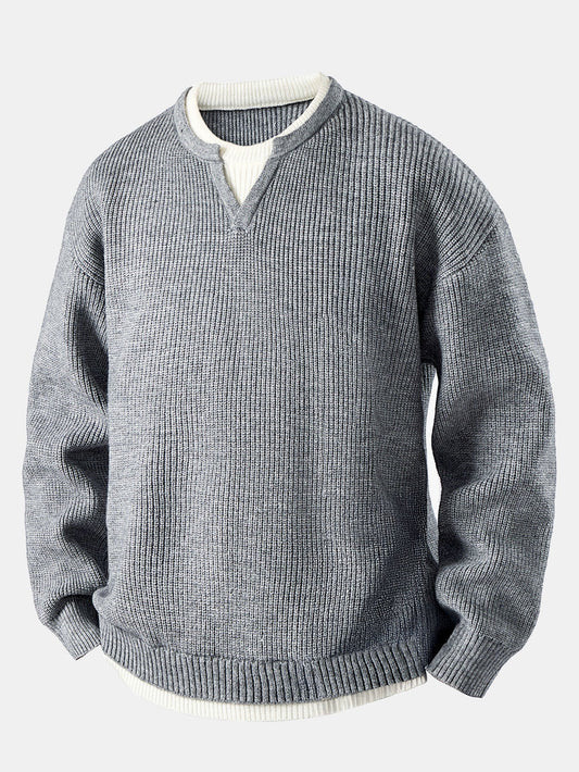 2 In 1 Notched Collar Sweater