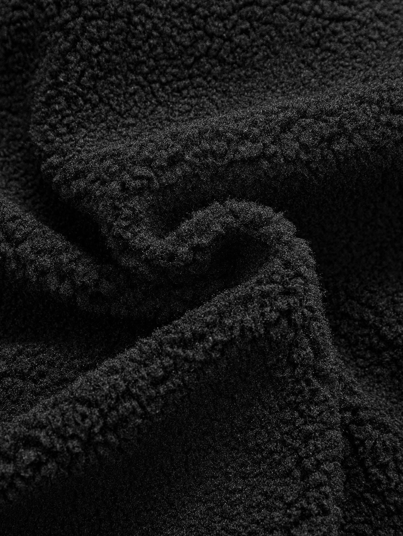 Relax Fit Quarter Zip Ethnic Geometric Patchwork Teddy Sweatshirt