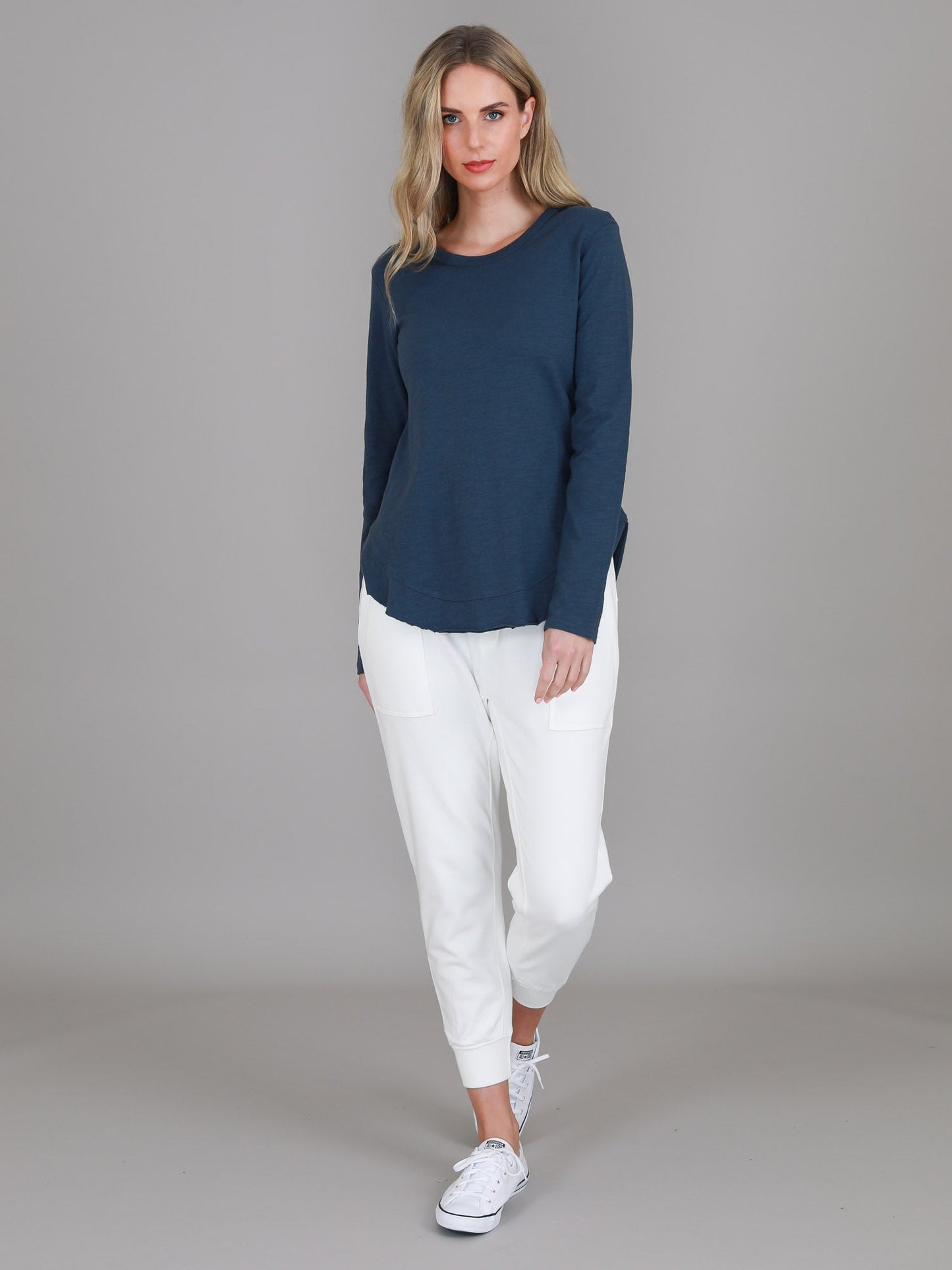 Mosman Curved Hem Long Sleeve T Shirt
