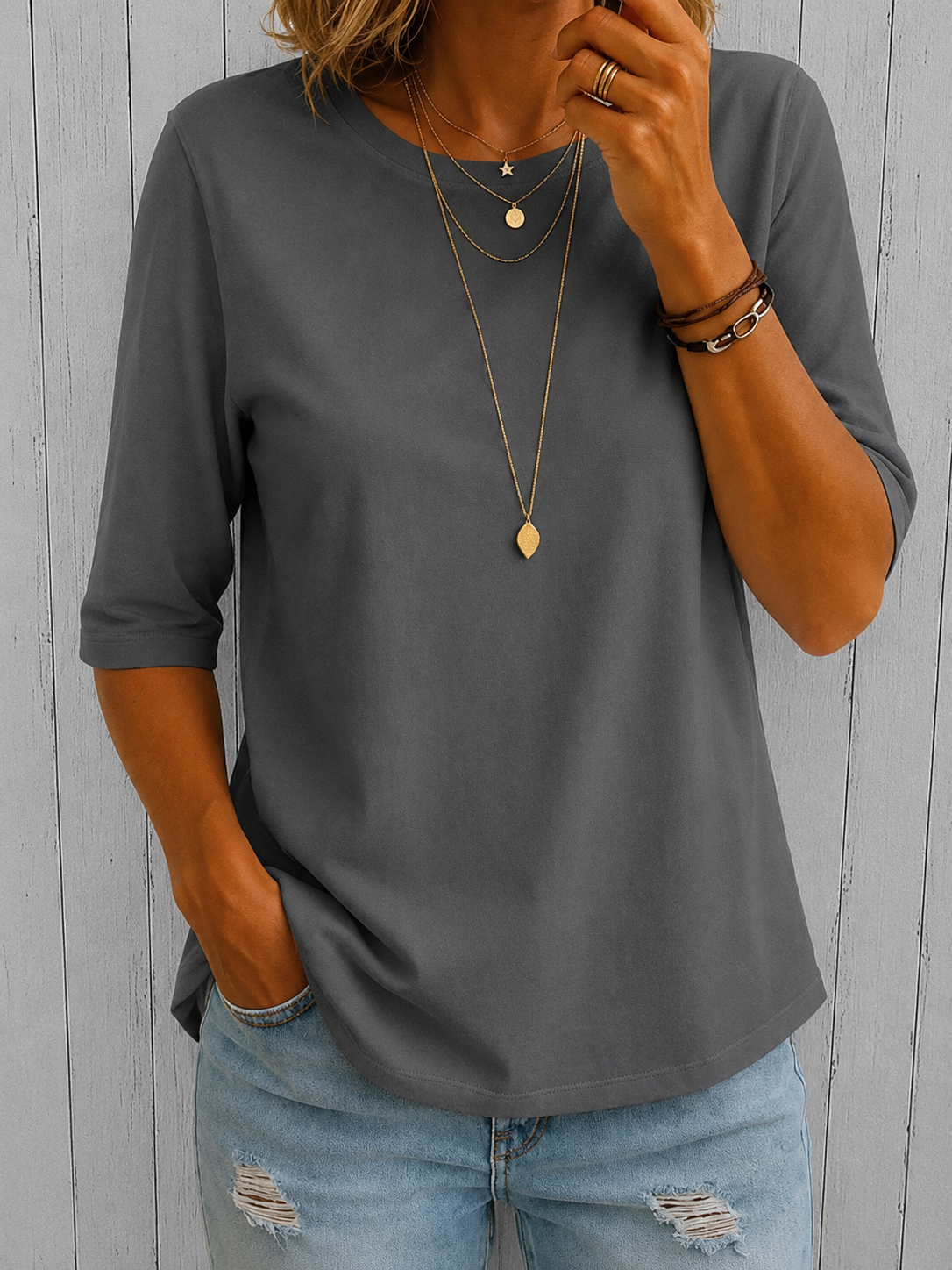 Harper | Relaxed Everyday Half-Sleeve Tee