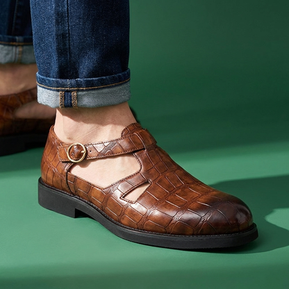 Harrison Croc Leather Sandals