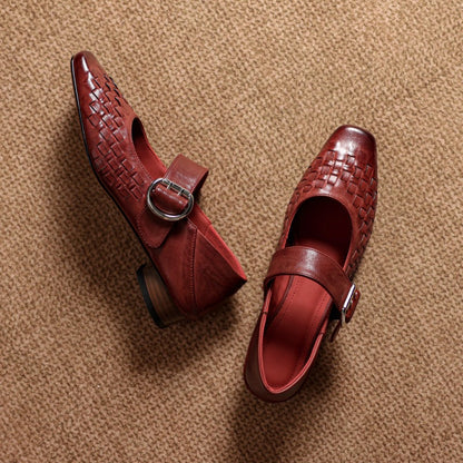 Daria Genuine Leather Mary-Jane Pumps