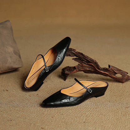 Talia Genuine Leather Mules