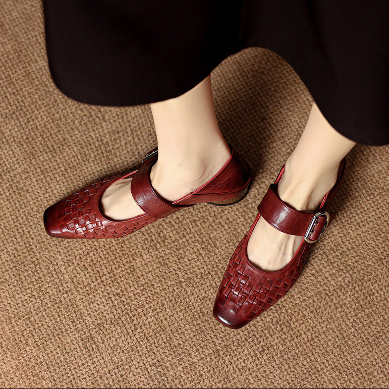 Daria Genuine Leather Mary-Jane Pumps