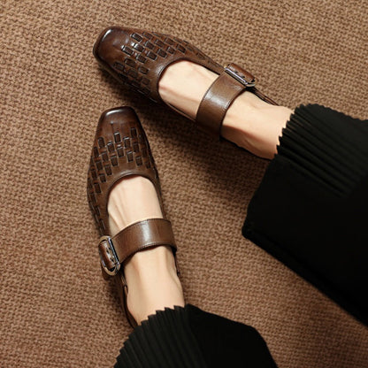 Daria Genuine Leather Mary-Jane Pumps
