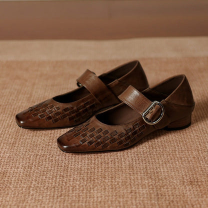 Daria Genuine Leather Mary-Jane Pumps