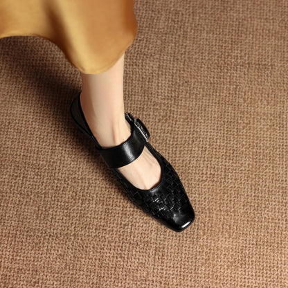 Daria Genuine Leather Mary-Jane Pumps