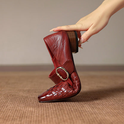 Daria Genuine Leather Mary-Jane Pumps