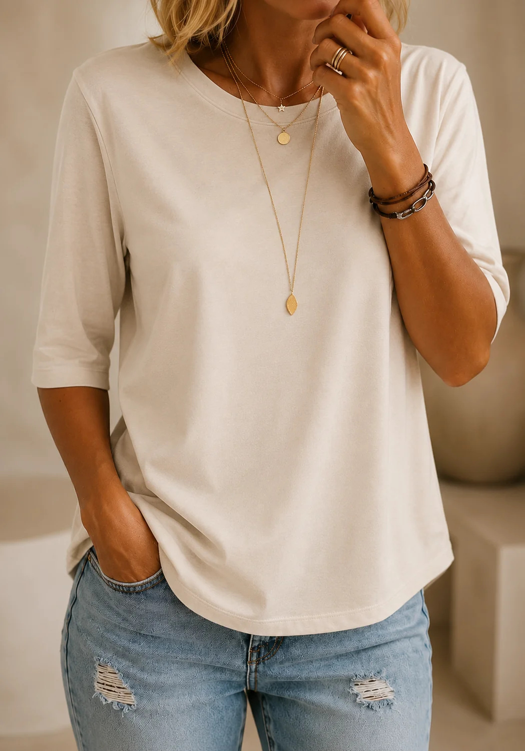Harper | Relaxed Everyday Half-Sleeve Tee