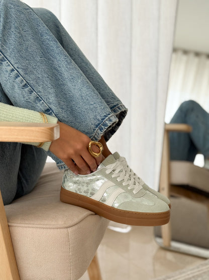 ELARA Platform Sneakers – Mint Green