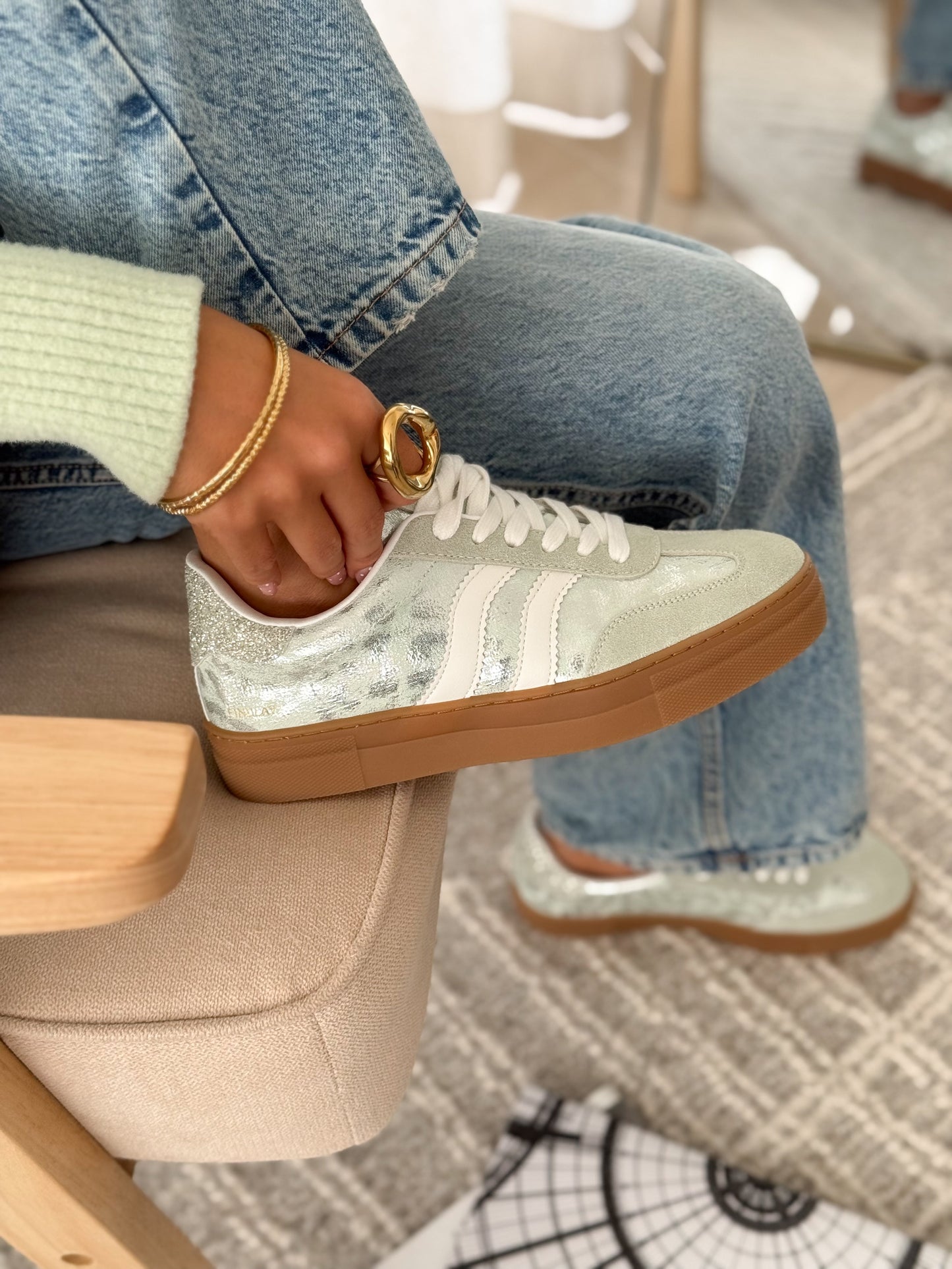 ELARA Platform Sneakers – Mint Green