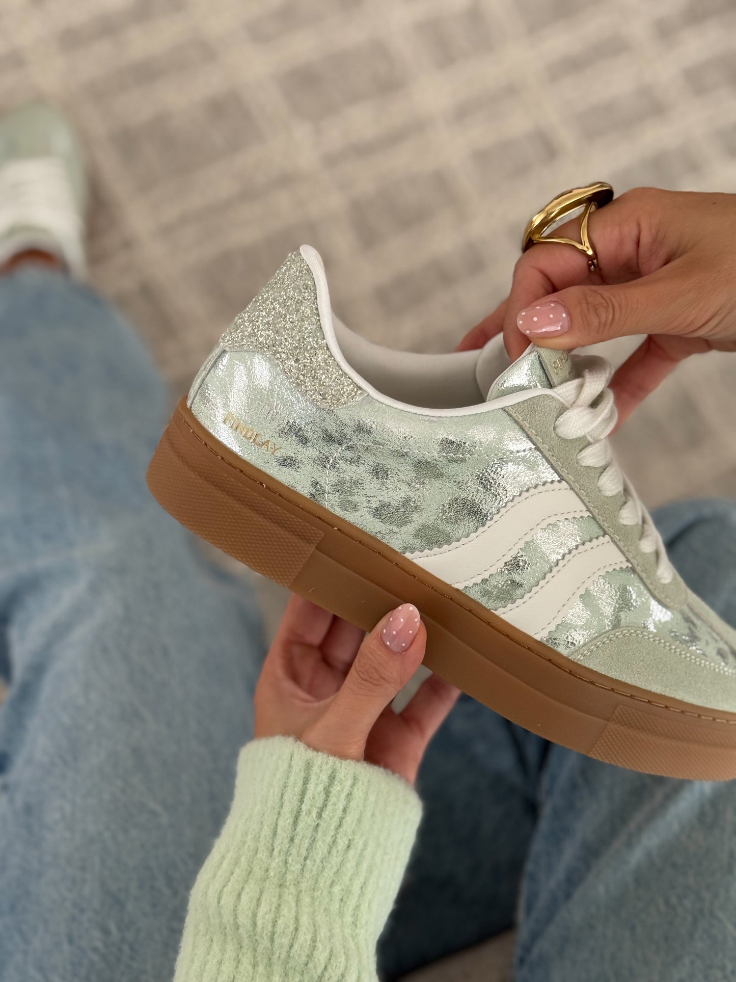 ELARA Platform Sneakers – Mint Green