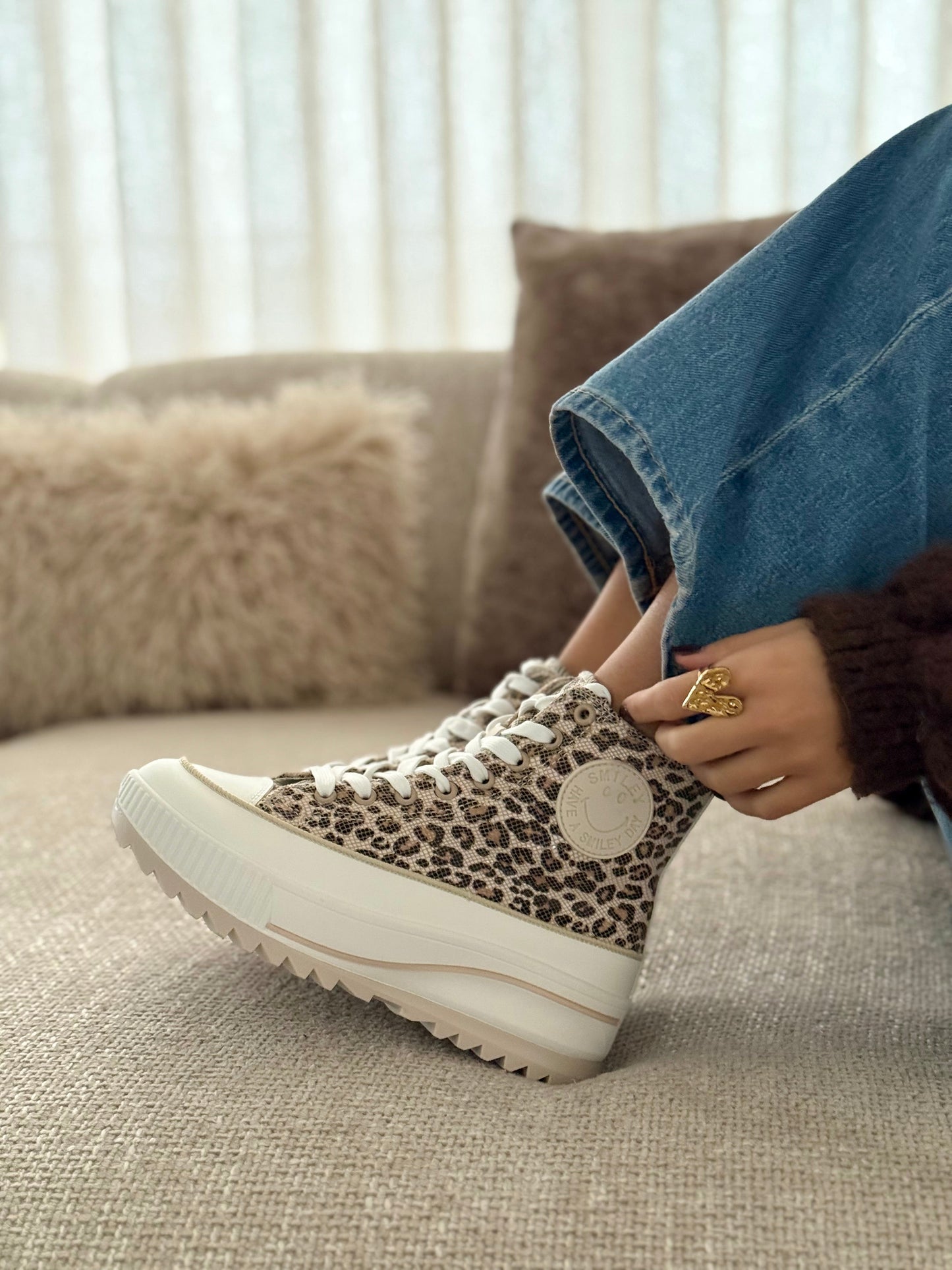 ZELARA Platform Sneakers – Leopard