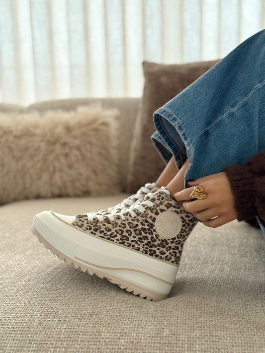 ZELARA Platform Sneakers – Leopard