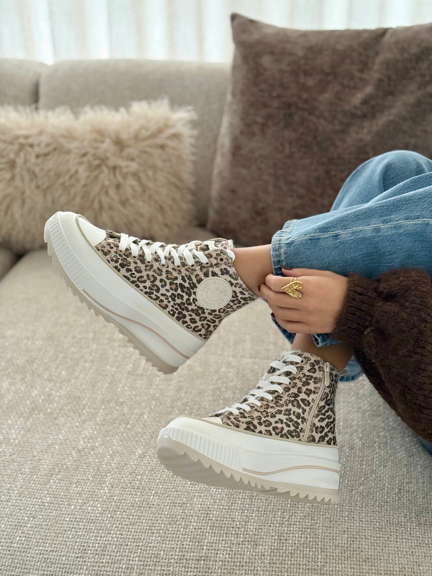 ZELARA Platform Sneakers – Leopard