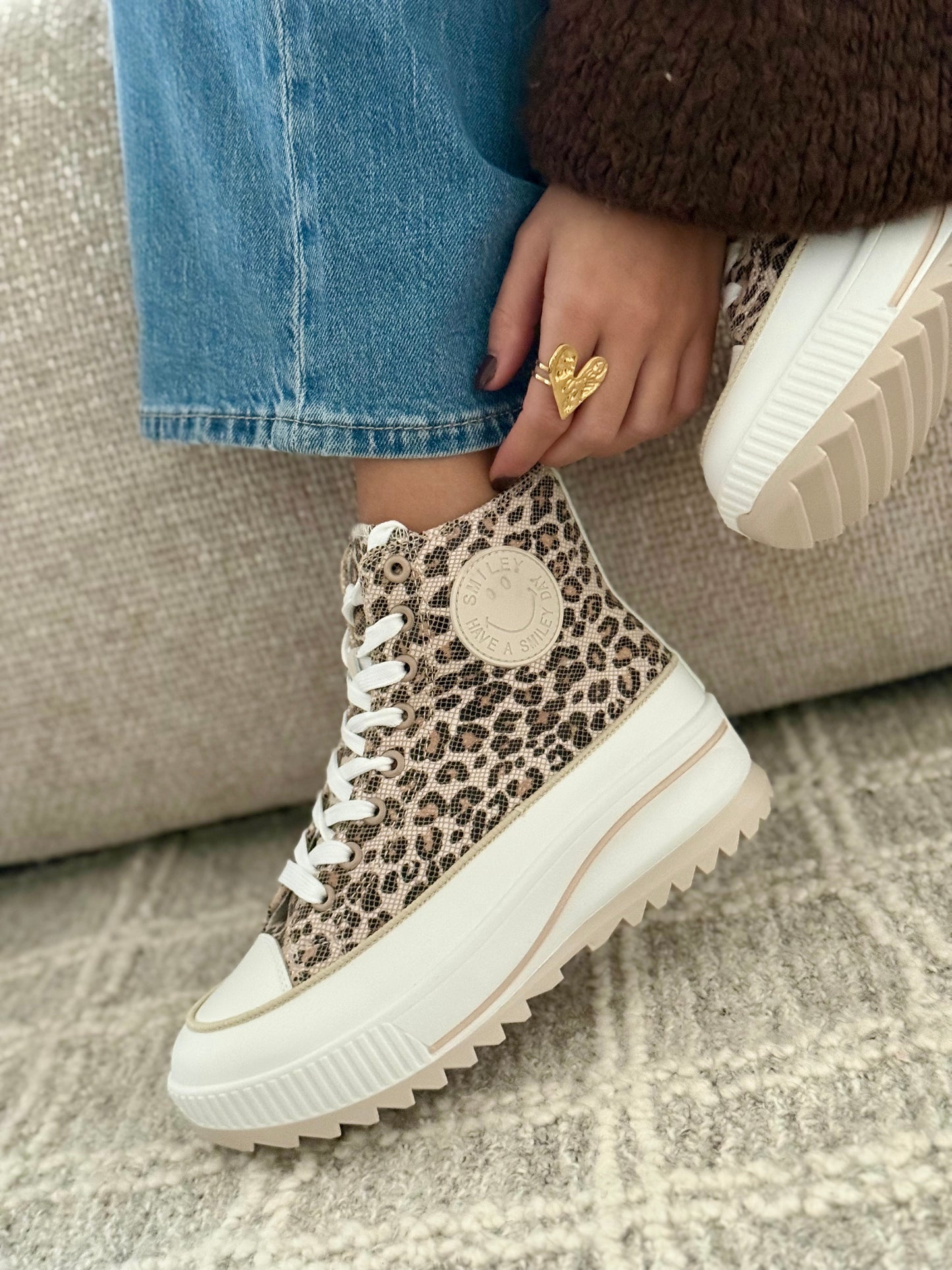 ZELARA Platform Sneakers – Leopard