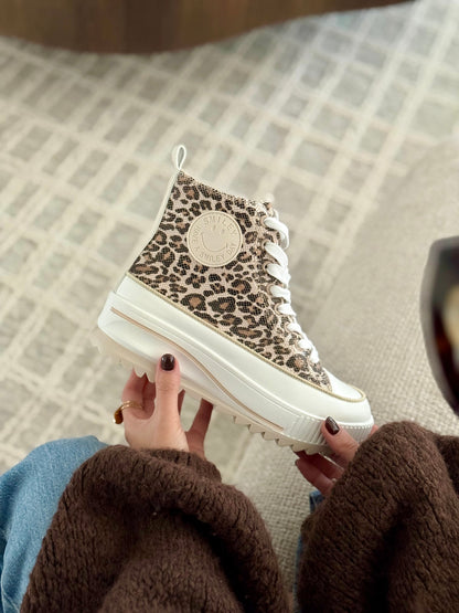 ZELARA Platform Sneakers – Leopard
