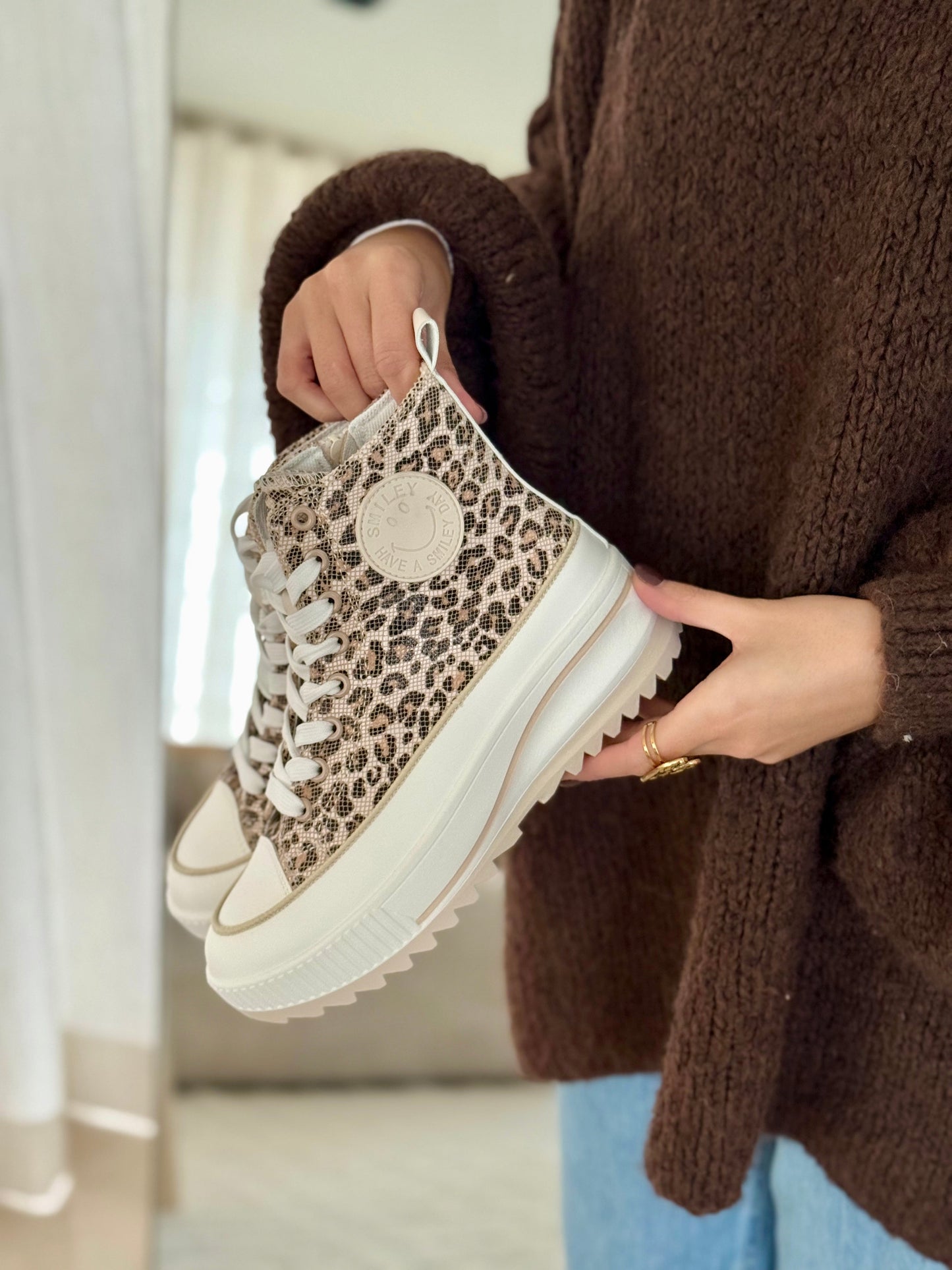 ZELARA Platform Sneakers – Leopard