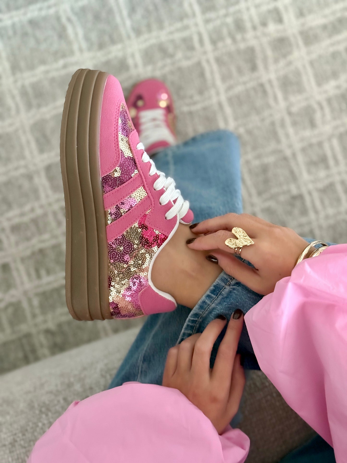 SORELIA Platform Sneakers – Pink