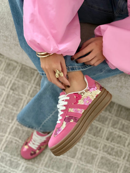 SORELIA Platform Sneakers – Pink