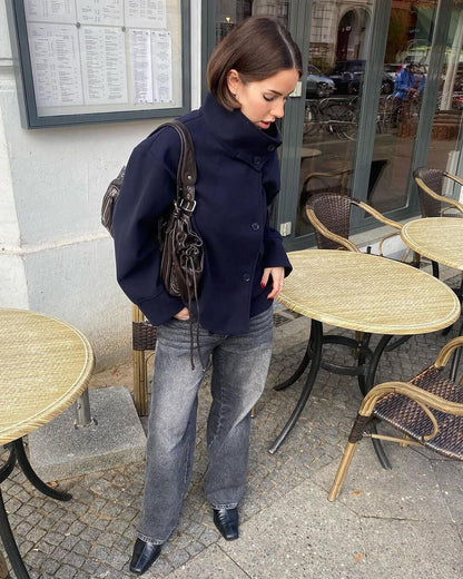 Rosalia Elegant Jacket with Stand Collar